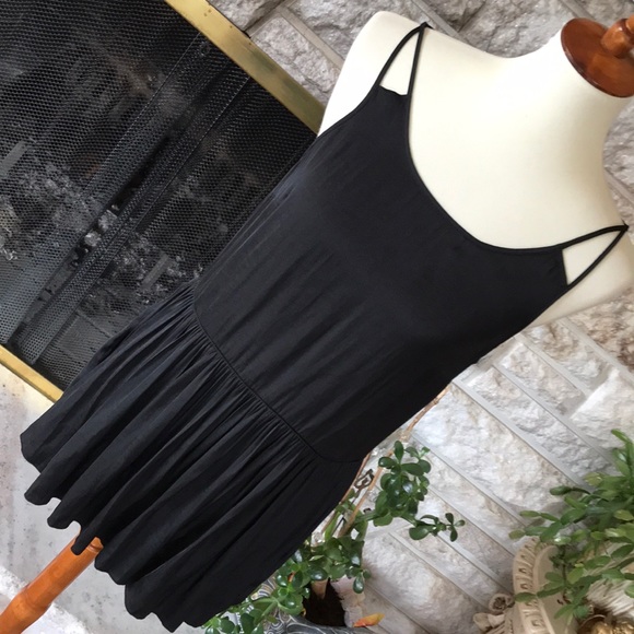 Anthropologie black double strap silk tank blouse - Picture 2 of 6